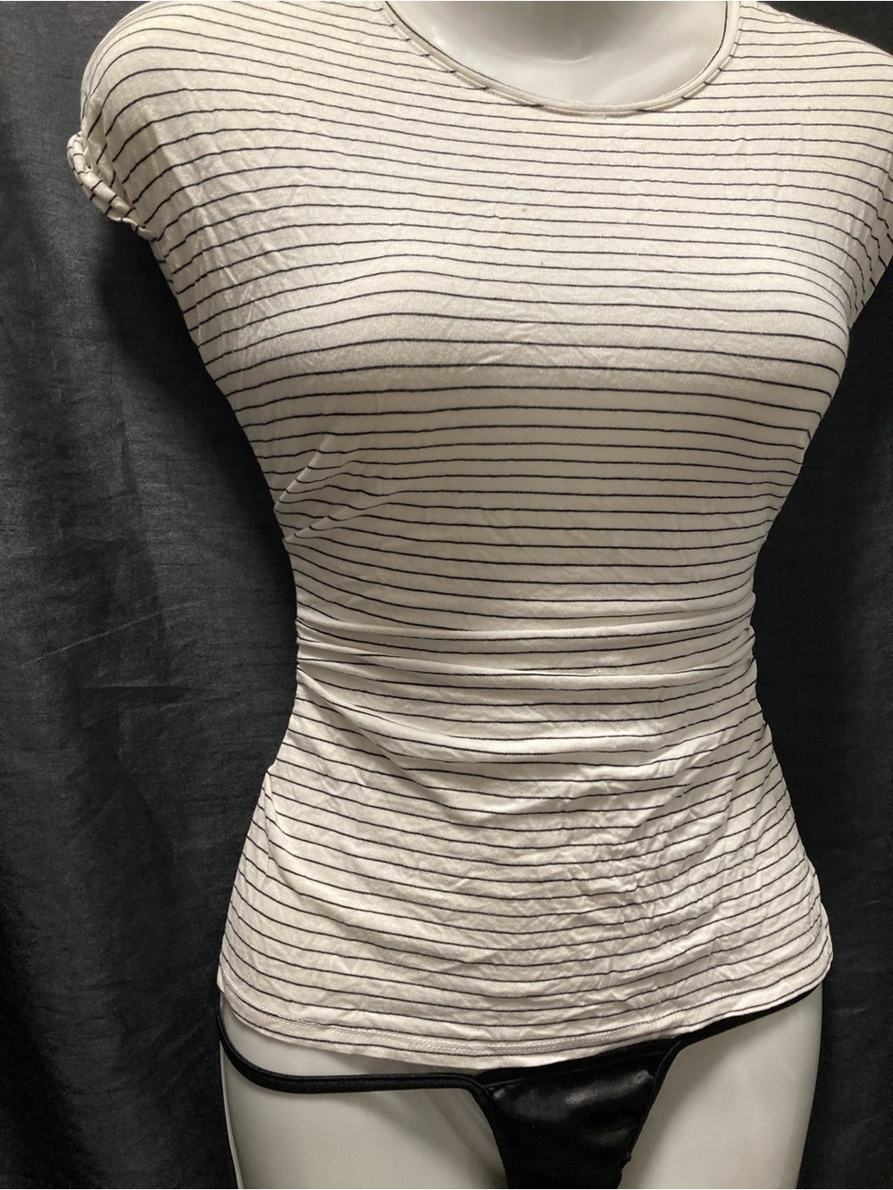 Aware by Vero Moda Striped Ruched Side Top XS